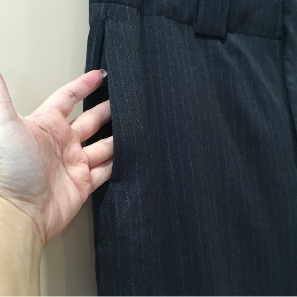 ZARA pants Striped Large Womens Trouser Navy Hi Waist ZW Collection 4042/259 New - Picture 10 of 16